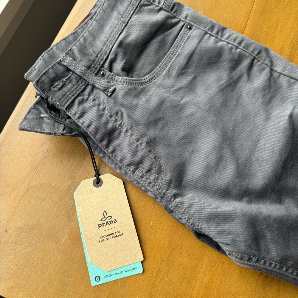 Prana Tapered Leg Pants in Charcoal Gray